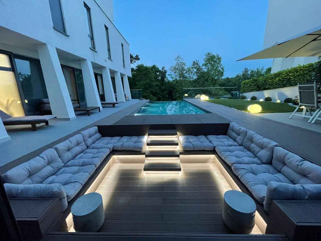 WPC Decking Standard Wenge Luxury forest home LED rasvjeta