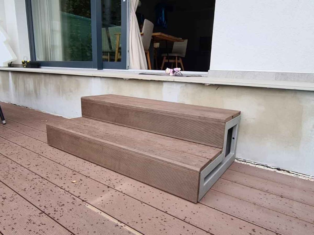 WPC Wenge Solid Decking Stepenice